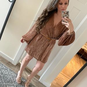 Retrofête Gabrielle Robe Dress in Bronze. Sz small